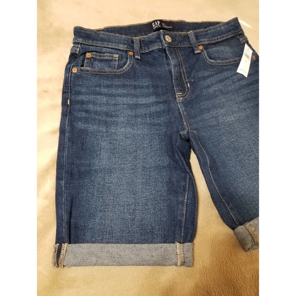 GAP NWT Woman's Bermuda Shorts Denim Jeans Mid Rise Stretch 9' Size 27 - Picture 3 of 11